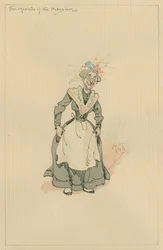 邸宅のホステス、1920年代（紙にトイレとペンとインク）