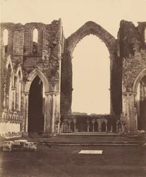 ファウンテンズ・アビー（Fountains Abbey）。ナイン・オルターズの礼拝堂、内部、1850年代。