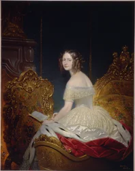 ヴュルテンベルクのマリー シャルロット フレデリック王女 (1807-1873)、ロシアのヘレン大公女 (ヴュルテンベルクのフリーデリケ シャーロット マリー王女、ロシアのエレナ パブロフナ大公爵夫人)。 Joseph Desire Court（1797-1865）による絵画、キャンバスに油彩