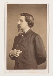 Portret van de schilder Henri Jacques Bource、半身像 アントワープ学校。 肖像画の伝記の名刺。 コレクション・デュポン（シリーズタイトル）