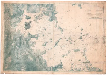 ボストン港の海図を作成するための観測に関する航海上の注意の地図