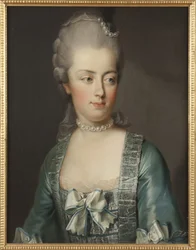 ヒッケル、ヨーゼフ（1736 -1807）によるフランス王妃、オーストリア大公妃マリー・アントワネット（1755 - 1793）の肖像。キャンバスに油彩。寸法：65x50 cm。ストックホルム国立博物館