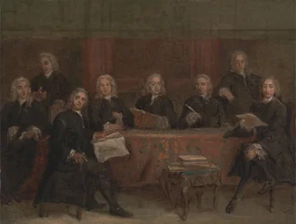1729年から1730年にかけての集団肖像画の習作。