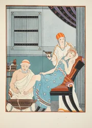 足から血を流す、「ヒポクラテスの作品」のイラスト、1934年