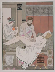 患者の検査、「ヒポクラテス全集」、1932年のイラスト
