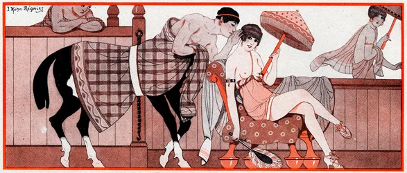 オリンピア時代のルプリドダイアン-騎手のヒント-1927年のラヴィパリジェンヌのイラスト
