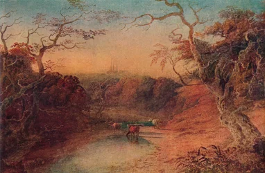 リッチフィールド大聖堂の遠景、1909