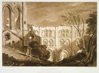 F.51.Iリヴァウルクス修道院、1812年ヘンリードウによって彫刻された「Liber Studiorum」から