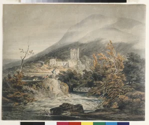 Llanthony Abbey, Monmouthshire (aquarela sobre papel branco)
