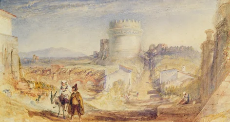 ローマ、セシリア・メテッラの墓 1824年頃（紙に水彩画）
