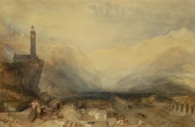 The Splugen Pass (鉛筆と水彩)
