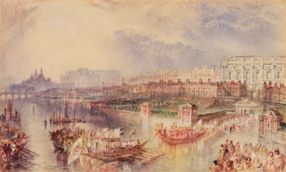 ホワイトホール、1835年頃（紙に水彩画）