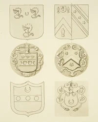墓石に描かれた紋章（水彩・紙