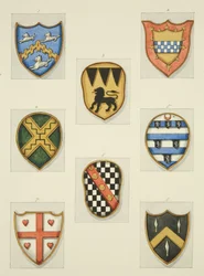 聖オーガスティン教会の紋章（水彩・紙