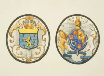 セント・ジョンズ教会の北側の窓のステンドグラス（水彩・紙