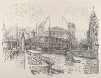 フライドリッヒ・ストラッセ駅の建設（1921年）。