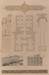 59.1843年、アレッポ城の平面図と詳細図。