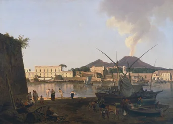 ナポリ近郊ポルティチのグラナテッロ港、ヨーゼフ・レーベル（1787-1828年）作、イタリア、20世紀