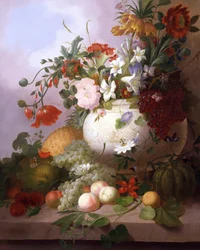 夏の花の花瓶ジョセフ・ローズ（1782-1854）作 個人蔵