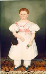 レチクルと薔薇を持つ少女 1840年頃 油彩・カンヴァス