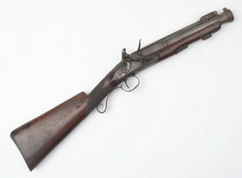 1815年頃、アイルランドのボランティアに支給されたスプリングバヨネット付きブランダーバス（ブランダーバス、フリントロック式