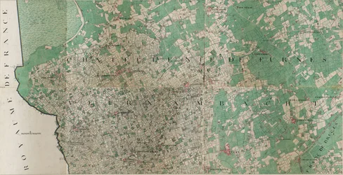 Loo の地図 - ジョセフ・デ・フェラーリス (1726 – 1814) 作、ベルギー、ロー