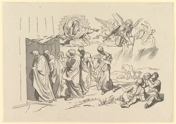神はノアと彼の家族を箱舟に召喚します, 1827.