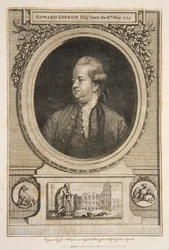 Edward Gibbon, Esq., pub. 1730年の彫刻。