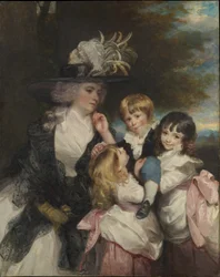 レディ・スミス・シャーロット・デラヴァルと子どもたちジョージ・ヘンリー、ルイーザ、シャーロット、1787年