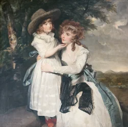 ミス・コックスと彼女の姪、1790年頃（キャンバスに油彩）