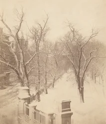 ボストン・コモンの雪景色、1850年代（写真）