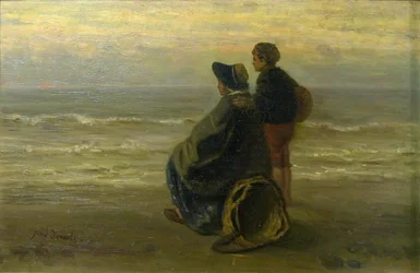 海岸の母と子、c。 1890年。