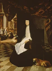 喪中のスペインのマリアナ女王（1631年生）の肖像