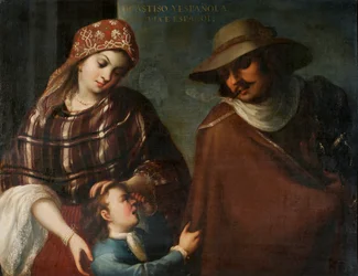 カスティーソとスペイン人からスペイン人が生まれる、1715年頃
