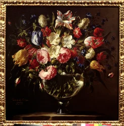 花の花瓶フアン・デ・アレリャーノ（1614-1676）の絵画
