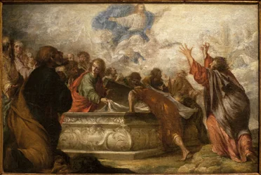 聖母被昇天の図フアン・デ・バルデス・レアル(1622-1690)作、油彩・カンヴァス、1680年頃の作品。スペイン、セビリア美術館蔵