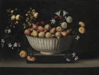 チャイナボウルの花と果物、c。 1645年。