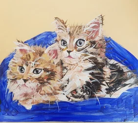 仲睦まじい子猫2匹