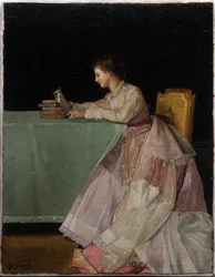 着席女性