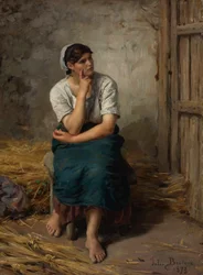 フランス語：Paysanne au Repos 休息する農民の少女