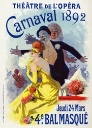 芸術。娯楽。パリ・オペラ座の仮面舞踏会。ジュール・シェレによるポスター、フランス、1892年4月