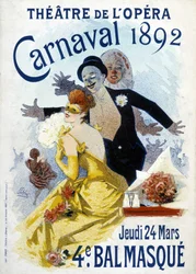 1892年にオペラ劇場で開催されたカーニバルのシェレのポスター。