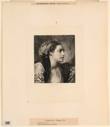 「ニューヨークのメトロポリタン美術館の絵のエッチング」より、少女の頭部