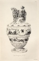 陶芸史: あらゆる時代と諸国の陶器に関する記述的かつ哲学的研究: スペイン: タラベラ・デ・ラ・レイナ - ファイアンス - 水差し（図版X）