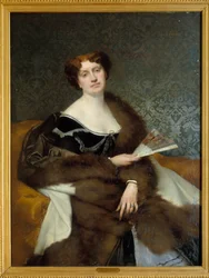 アレクサンドル・デュマ夫人の肖像 子息ナディア・クノールリング ジュール・ルフェーヴル（1836-1911）の絵画 19世紀 ヴィレール・コッテレアレクサンドル・デュマ美術館