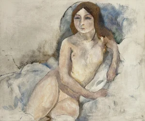 ポーズのブロンドの女の子。ポーズを取る若いブロンドの女の子、1912