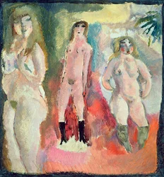 3人のヌード女性、1909年（カートンに油彩）