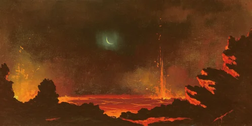 ハワイの火山、1888年