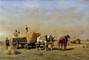 刈人」 ジュール・ヴェイラサ（1828-1893）の絵画の細部 19世紀 ランス美術館