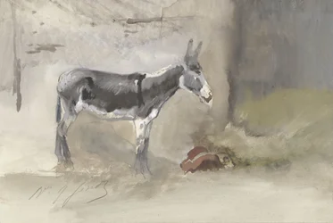 馬小屋のロバ